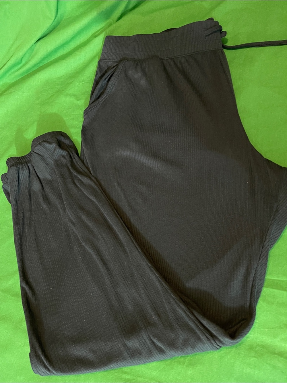 Sonoma Black Ribbed Wide-Leg Lounge Pants